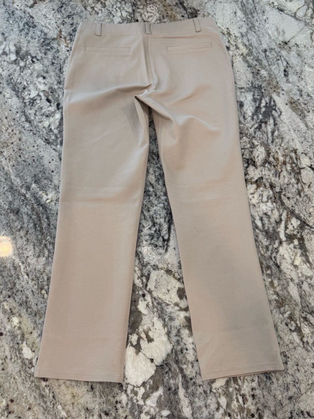 Quince Ecru Ultra-Stretch Ponte Straight Leg Pants Size Medium Petite - Picture 3 of 5